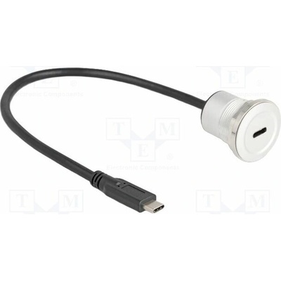 Delock 88183 USB 2.0 USB C zásuvka USB C vidlice 0,3m černý