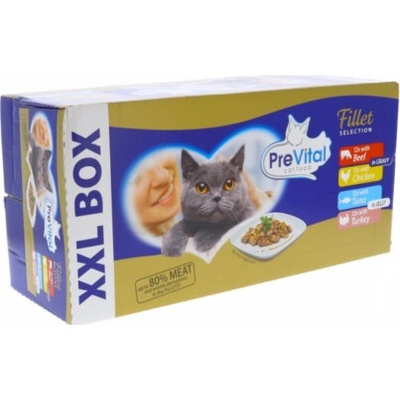 PreVital XXL BOX Kapsička hovädzie/kuracie/morčacie/tuniak 48 x 85 g