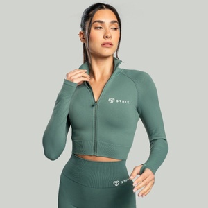 GymBeam STRIX Дамски безшевен кроп топ Moss XL