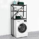 TopMebel Mindy TopMebel метален - меламинов шкаф за пералня в черен - антрацит цвят 66x34x160cm