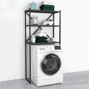 TopMebel Mindy TopMebel метален - меламинов шкаф за пералня в черен - антрацит цвят 66x34x160cm