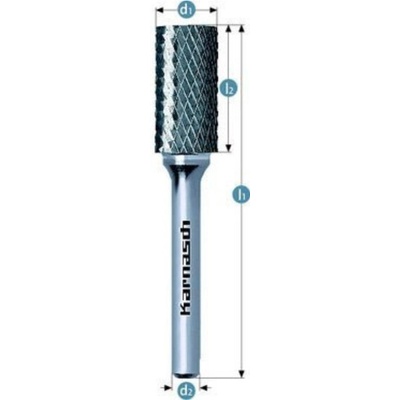 Karnasch Professional Tools Válcová fréza na kov Karnasch D10,0×20 S6 L65 mm, bez čelního broušení, nepovlakovaná, HP-5