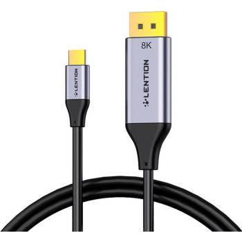 Lention CU808D USB-C to DisplayPort Cable 8K - кабел с поддръжка на 8K за свързване от USB-C към DisplayPort (170 см) (тъмносив)