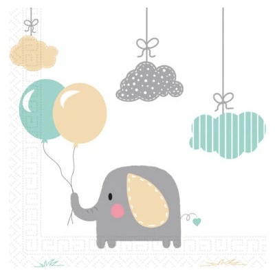 Procos EKO papírové ubrousky Baby Elephant 33x33cm 20ks