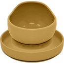 PETITE&MARS Set jedálenský silikónový Intense Ochre TAKE&MATCH 2 ks