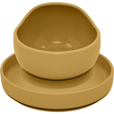 PETITE&MARS Set jedálenský silikónový Intense Ochre TAKE&MATCH 2 ks