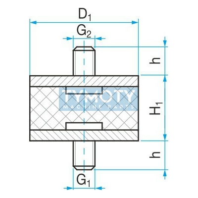 Silentblok typ 1 - 100x50 M16x41