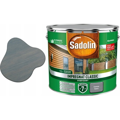 Impregnát na dřevo Sadolin hybridní tmavě šedý 9 l
