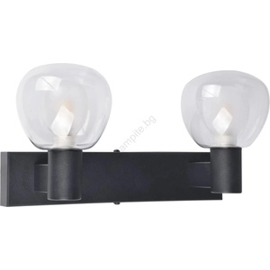 Polux Стенно осветително тяло за баня POLA 2xG9/5W/230V IP44 черно/прозрачно (SA2404)