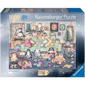 Ravensburger Пъзел Ravensburger от 1000 части - Crazy Cats: Коледни унищожители (7012001244)