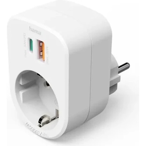 Hama 3-мултипортов контакт, 1 x USB-C PD, 1 x USB-A, 1 x Шуко контакт, 30W PD (HAMA-223343)