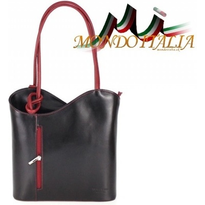 Made In Italy kožená kabelka 113 + čierna červená