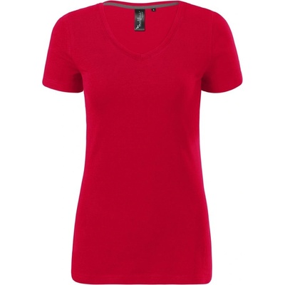 MALFINI Dámske tričko Action V neck Jasno červená