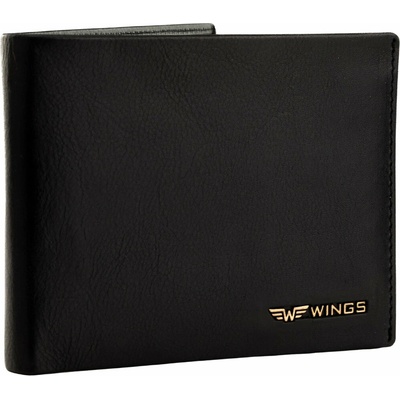 WINGS Pánská černá peněženka WINGS z přírodní hovězí kůže L
