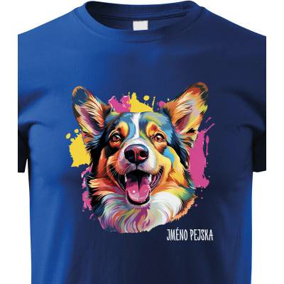 Dětské tričko Welsh Corgi Cardigan Modrá Canvas tričko 2440
