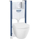 GROHE Solido - Комплект за монтаж пред стена, тоалетна чиния Euro Ceramic, седалка SoftClose и бутони Arena Cosmopolitan, Triple Vortex, хром 102517SH00 (102517SH00)