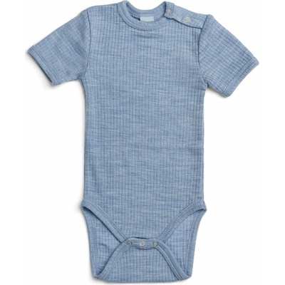 Merino body detské krátky rukáv Smallstuff farba modrá light blue