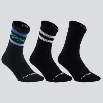Artengo Tenisové ponožky RS 500 vysoké 3 páry čierne