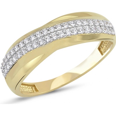 Lillian Vassago Zlatý prsten se zirkony LLV66 GR089Y