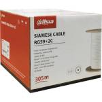 Dahua PFM941I-RG59N, RG59 коаксиален + захранващ 2C, 305 м, 75, бял