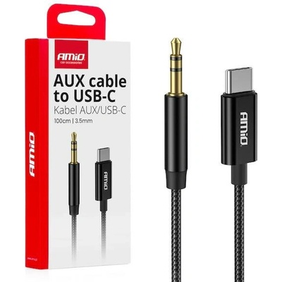 Kabel USB-C na TYP AUX Mini Jack 3,5mm 1m AMiO-04294, , , – Zboží Mobilmania