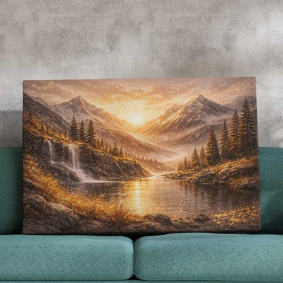 Art Gift Decor Картина от канава - Планински пейзаж