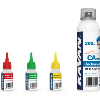 KAVAN CA PACK vteř.lepidlo 3x20g Ř,S,H + aktivátor 200ml DE
