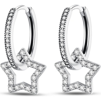DELIS Сребърни обеци, jw608, модел звезда, родиево покритие (jw608)