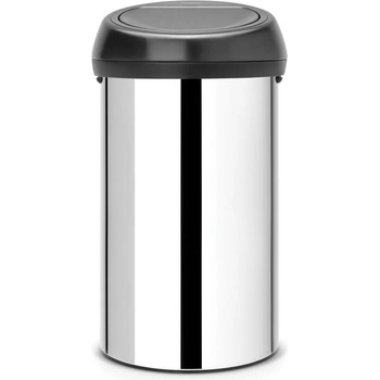 Brabantia Кош за смет Brabantia Touch Bin 60L, Brilliant Steel, пластмасов капак (647253)