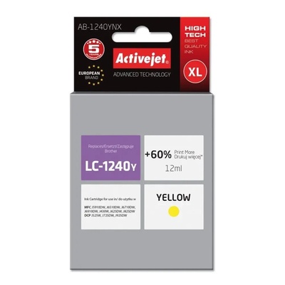 Compatible Мастило Activejet AB-1240YNX (заместител за Brother LC1220Bk/LC1240Bk, Supreme, 12 ml, жълто) (AB-1240YNX)