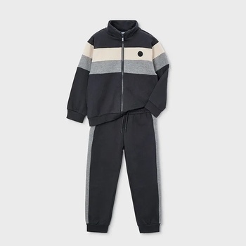 Mayoral Ватиран анцуг color block в цвят графит за мини момче Mayoral