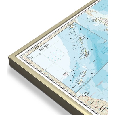 National Geographic Japonsko - nástěnná mapa Classic 63 x 73 cm Varianta: mapa v hliníkovém rámu, Provedení: zlatý matný rám