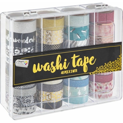 Creatoys Dekorační lepicí páska 3 m 40 ks v boxu třpytivé – Zboží Dáma