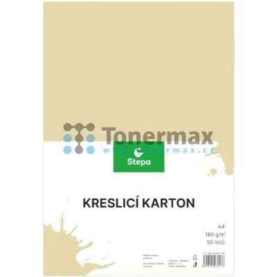 Barevný kreslicí karton A4, krémový, 180 g/m2, 50 listů