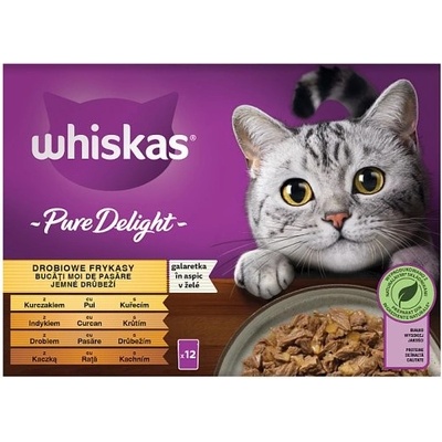 Whiskas Pure Delight jemné drůbeží kuře krůta drůbeží kachna v želé 12 x 85 g