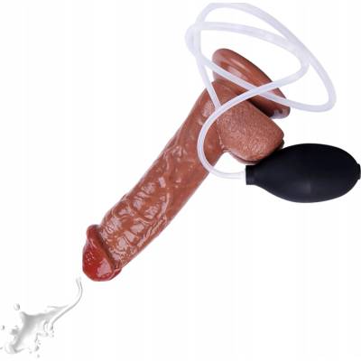 Fops Dildo s Ejakuláciou a Prísavkou Hnedé Realistické 18,7 cm