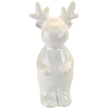 DOMMIO Vianočná dekorácia keramický sob biely 13 cm