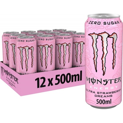 Monster Energy Ultra Strawberry Dreams bez cukru jahoda 12 x 0,5 l