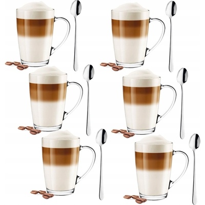 Glasmark Poháre na latte s lyžičkami 12 el. 300 ml