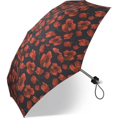Happy Rain deštník s květinami mini černý