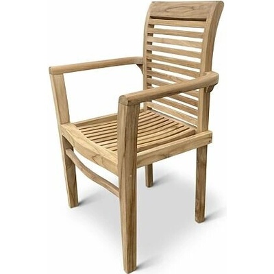 Noela Stucking/New Záhradné stohovateľné kreslo, teak, svetlohnedé