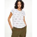 Dámske tričká Tommy Hilfiger oversize tričko VN Tee SS Print s logom biele