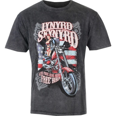 ROCK OFF Мъжка тениска Lynyrd Skynyrd - Ride Free Stone Wash - ROCK OFF - LSSTNW11MC
