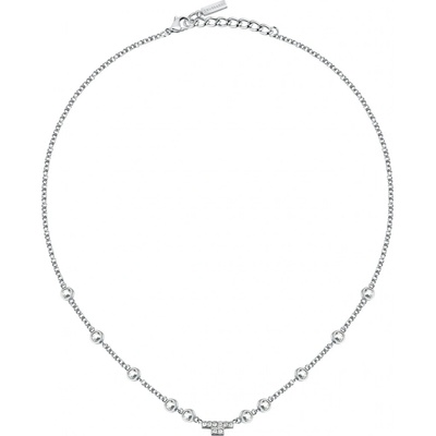 Trussardi Slušivý oceľový náhrdelník s kryštálmi TJAXC04