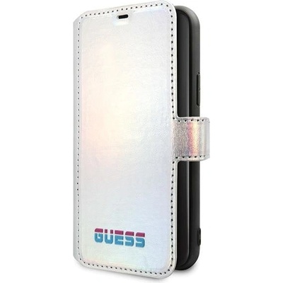 GUESS Кейс-тефтерче Guess Iridescent за Apple iPhone 11 Pro, Сребрист