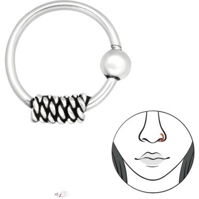 Prosperk náušnice piercing do nosu septum stříbro S3915