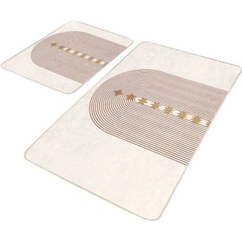 Mila Home Бежови кадифени килими за баня в комплект от 2 бр. 60x100 cm - Mila Home (HKG-TY-PASPAS-015)
