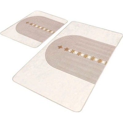 Mila Home Бежови кадифени килими за баня в комплект от 2 бр. 60x100 cm - Mila Home (HKG-TY-PASPAS-015)