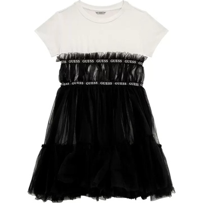 Guess Разкроена комбинирана рокля в черно за момиче Guess