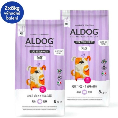 Aldog Adult Monoprotein Mini Pork & Rice 2 x 8 kg